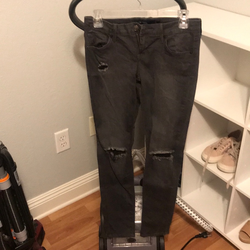 Gray ripped jeans